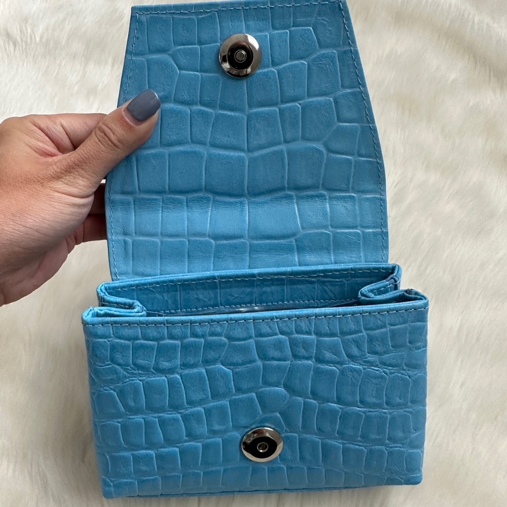 Blue Croc-Embossed Mini Bag - Picture 4 of 11